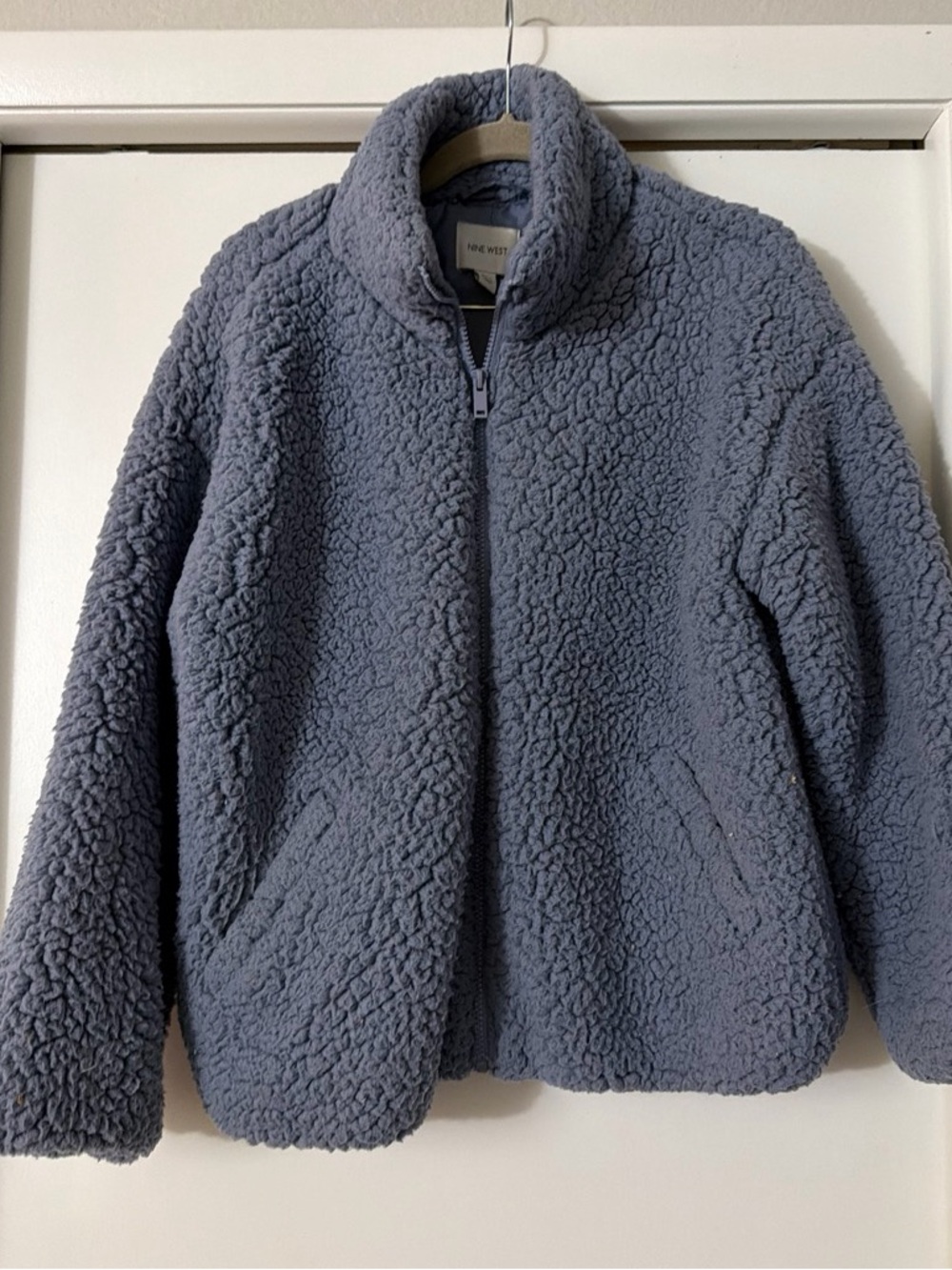 Nine West ' Cozy Sherpa Jacket - Slate Blue